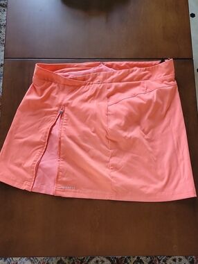 Merrell Coral-Pink Performance Skort with Zip Vent